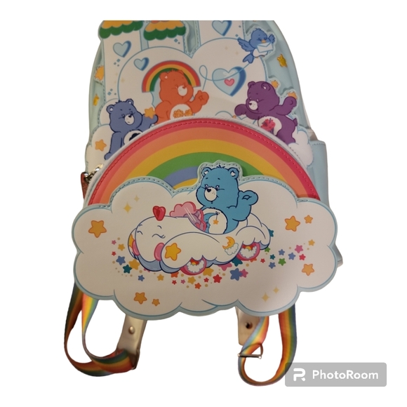 Carebears 40th Anniversary Loungefly Bag & Matching Wallet New with Tags - Picture 5 of 12